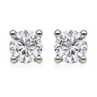 SGL Certified Luxoro 14K Yellow Gold Diamond G-H I1-I2 Solitaire Stud Earrings 1.00 ctw