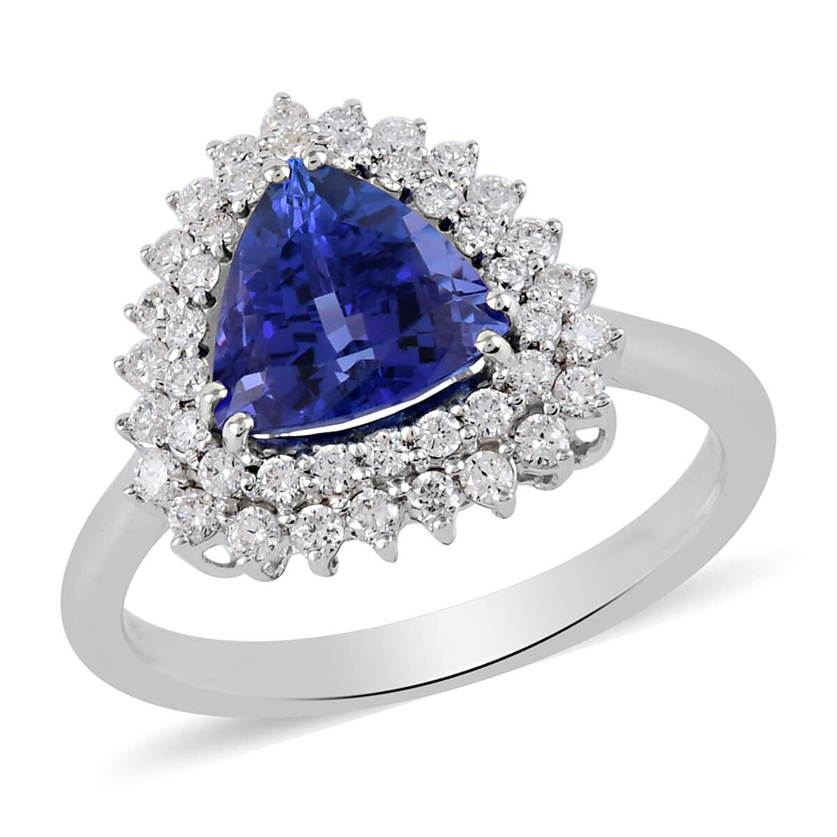 RHAPSODY 2.60 ctw AAAA Tanzanite and Diamond E-F VS Ring in 950 Platinum with Appraised Certificate (Size 7.0) 6.60 Grams
