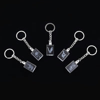 Set of 5 Crystal LED Heart Keychains (3xAG1 Battery included)