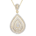 Natural Diamond Pear Shape Cocktail Pendant Necklace 18 Inches in Rhodium and Vermeil Yellow Gold Over Sterling Silver 1.00 ctw - Sticky add to cart bar