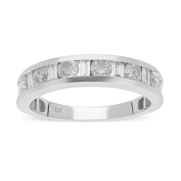 SGL Certified 10K White Gold G-H I3 Diamond Band Ring (Size 7.0) 1.00 ctw - Product card gallery slide 1 (9431111401727)