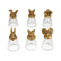 Set of 6 Golden Animal Head Shot Glasses - 50ml - Sticky add to cart bar