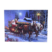 " 3-LED LED Christmas painting-carriage material:FIR+canvas size:30*40 CM(11.81x15.75 inch) weight:0.25kg colors:multicolor battery:2*AA(not include) "