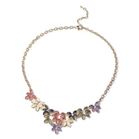 Enameled Heart Necklace 20-22 Inches in Goldtone