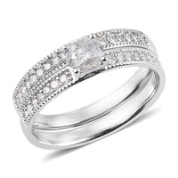10K White Gold Diamond Ring Set