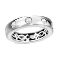 Moissanite Band Ring in Platinum Over Sterling Silver (Size 10.0) 0.90 ctw - Sticky add to cart bar