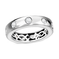 Moissanite Band Ring in Platinum Over Sterling Silver (Size 10.0) 0.90 ctw