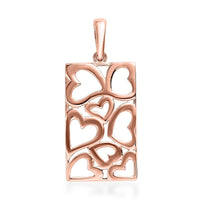 14K Rose Gold Over Sterling Silver Pierced Heart Pendant 2 Grams