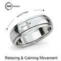 D'Joy Spinner Band Ring in Sterling Silver (Size 9.0) (4.85 Grams) - Sticky add to cart bar