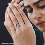 LUXORO 10K White Gold Premium Tanzanite and Diamond Halo Ring 2 Grams 2.30 ctw