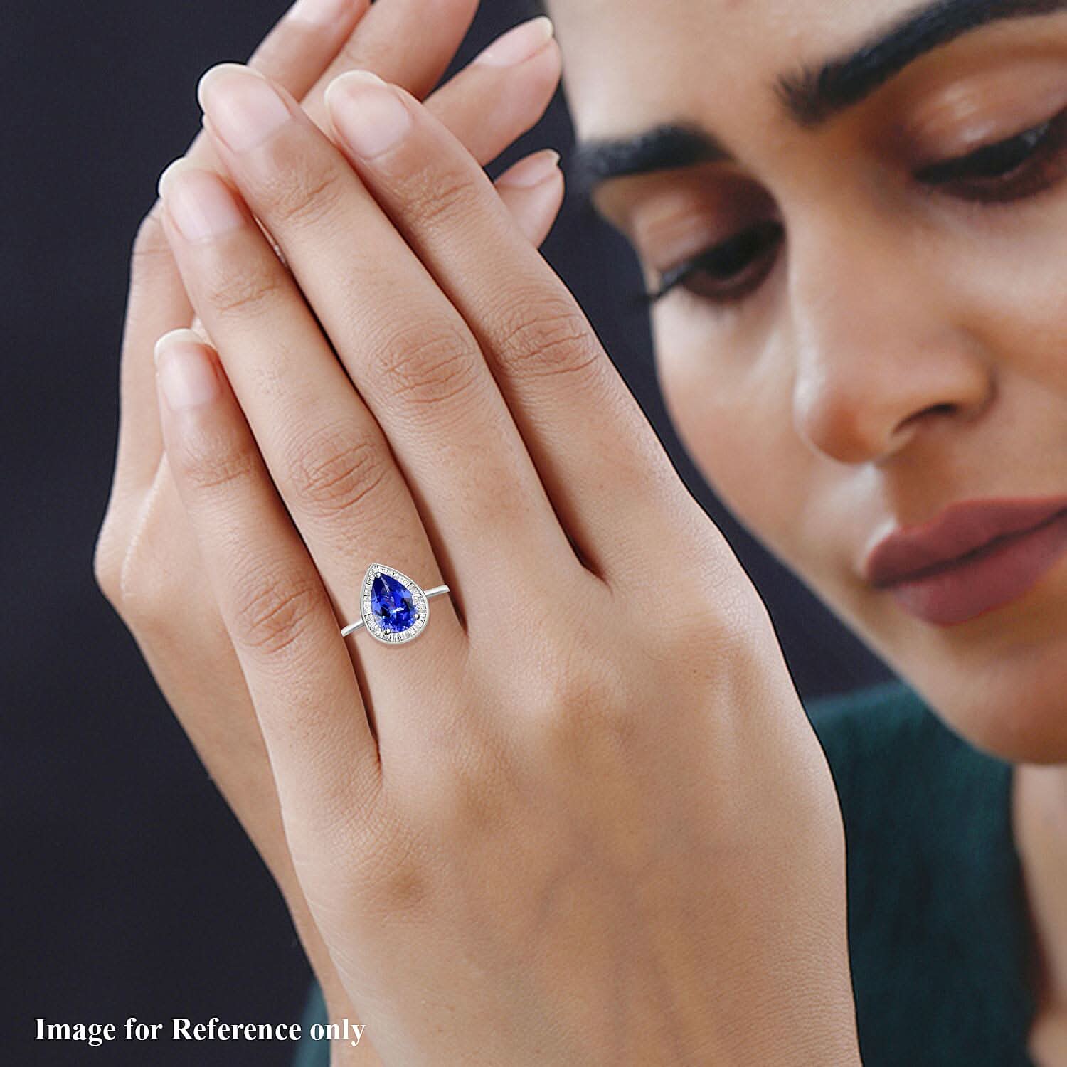 LUXORO 10K White Gold Premium Tanzanite and Diamond Halo Ring 2 Grams 2.30 ctw (3)