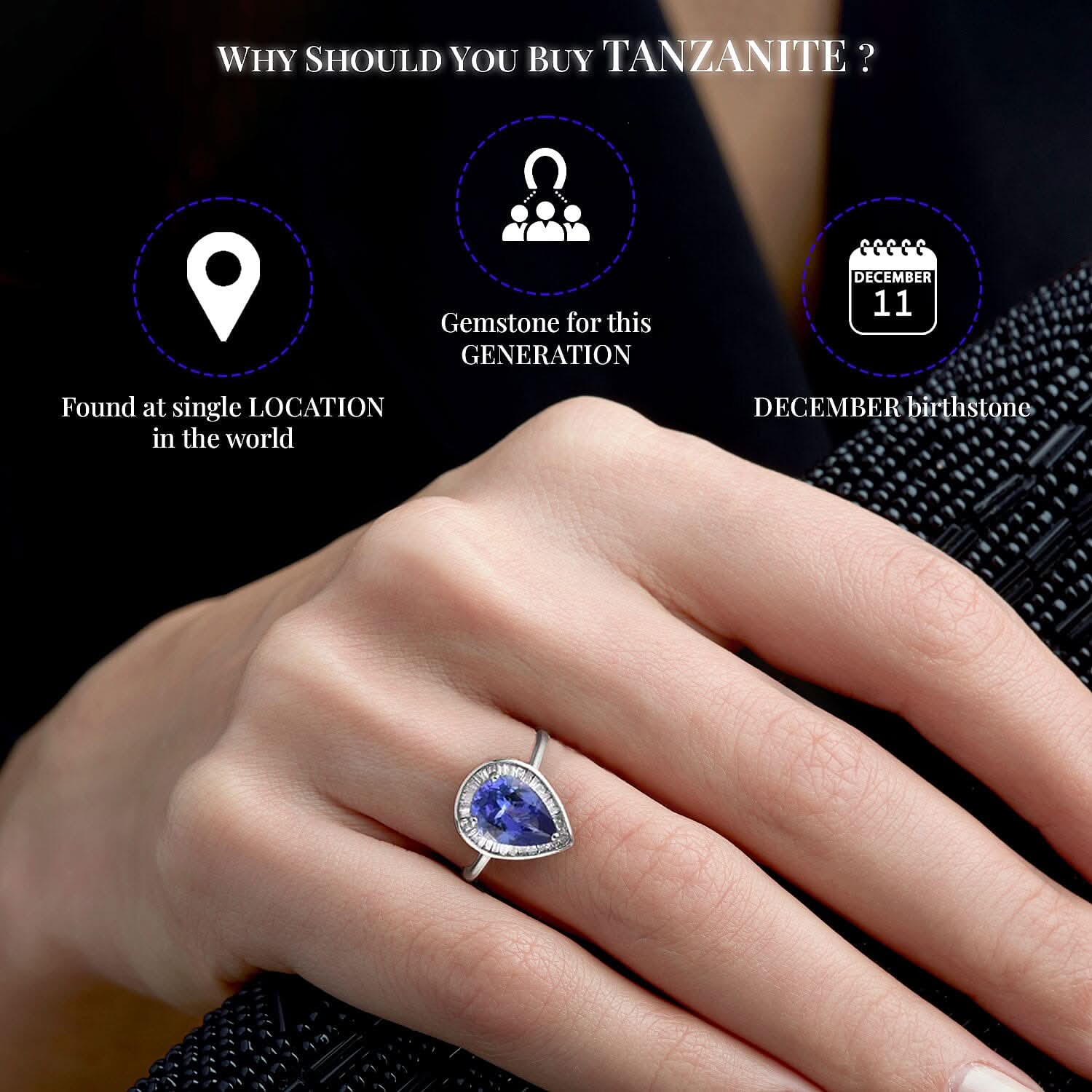 LUXORO 10K White Gold Premium Tanzanite and Diamond Halo Ring 2 Grams 2.30 ctw (5)