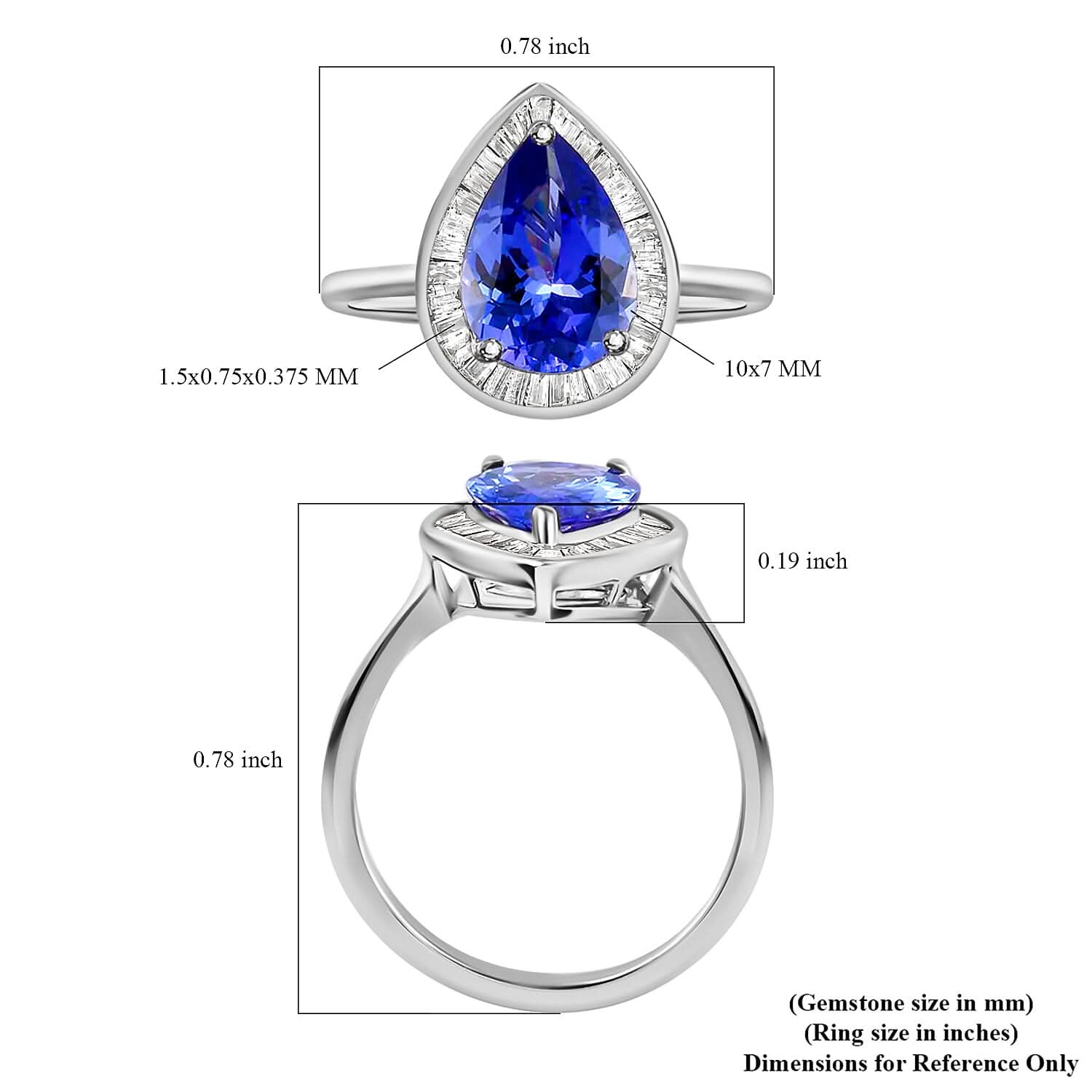 LUXORO 10K White Gold Premium Tanzanite and Diamond Halo Ring 2 Grams 2.30 ctw (7)
