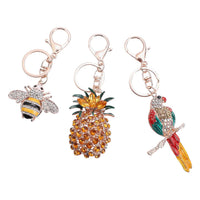 Austrian Crystal Enameled Keychain Set