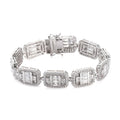 LUSTRO STELLA Made with Finest CZ Bracelet in Platinum Over Sterling Silver (7.25 In) (25.35 g) 23.40 ctw - Sticky add to cart bar
