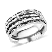 Sterling Silver Spinner Ring, Anxiety Ring for Women, Fidget Rings for Anxiety for Women, Stress Relieving Anxiety Ring (Size 8.0) (7.30 g)