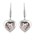 Lustro Stella Finest CZ Dancing Heart Earrings in Sterling Silver 0.75 ctw - Sticky add to cart bar