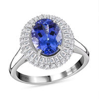 AAAA Tanzanite Diamond Ring 950 Platinum | Rhapsody