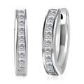 Moissanite Hoop Earrings in Sterling Silver 0.90 ctw - Sticky add to cart bar