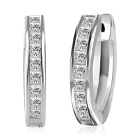 Moissanite Hoop Earrings in Sterling Silver 0.90 ctw