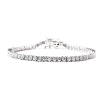 Moissanite Tennis Bracelet in Sterling Silver (6.50 In) 9.30 Grams 4.25 ctw