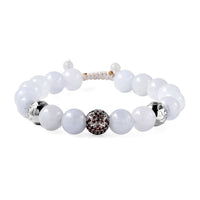 White Jade and Champagne Zircon Beaded Bolo Bracelet in Rhodium Over Sterling Silver 151.25 ctw