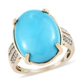 LUXORO 10K Yellow Gold AMERICAN Natural Sleeping Beauty Turquoise, Diamond (0.20 cts) Ring (Size 10.0) (3.10 g) 9.00 ctw - Sticky add to cart bar