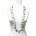 Limpet Blue Wooden Nuggets & Cotton Cord Long Necklace (38 Inches) - Sticky add to cart bar