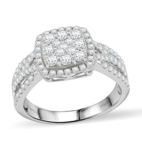 RHAPSODY IGI Certified 1.00 ctw Diamond E-F VS Cluster Ring in 950 Platinum (Size 10.0) 7.21 Grams