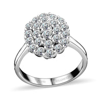 RHAPSODY 950 Platinum IGI Certified E-F VS Diamond Cluster Ring 7.50 Grams 1.00 ctw