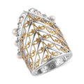 0.20 ctw Freshwater Pearl and Zircon Ring in 14K YG and Platinum Over Sterling Silver - Sticky add to cart bar