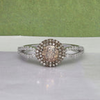 Natural Champagne and White Diamond Ring in Platinum Over Sterling Silver (Size 9.0) 1.00 ctw
