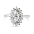 Moissanite Cocktail Ring in Platinum Over Sterling Silver 1.15 ctw - Sticky add to cart bar