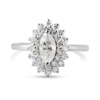 Moissanite Cocktail Ring in Platinum Over Sterling Silver 1.15 ctw