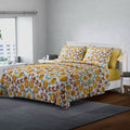 HOMESMART Yellow Floral Print 7pc Quilt and Sheet Set - Queen (100% Microfiber) - Sticky add to cart bar