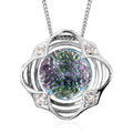 Galatea DavinChi Cut Collection Blue Topaz and Multi Gemstone Pendant Necklace 18 Inches in Rhodium Over Sterling Silver 3.80 ctw - Sticky add to cart bar