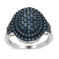 Natural Diamond Cocktail Ring in Platinum Over Sterling Silver 1.00 ctw - Sticky add to cart bar