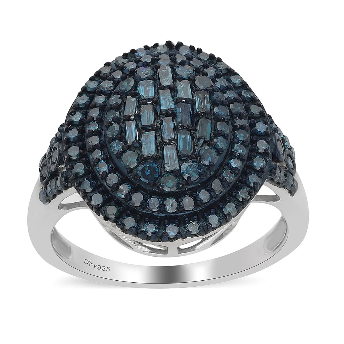 Natural Diamond Cocktail Ring in Platinum Over Sterling Silver 1.00 ctw (1)