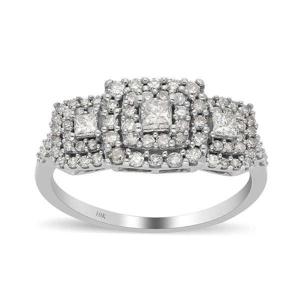 10K White Gold G-H I2 Diamond Ring (Size 6.0) 1.00 ctw - Product card gallery slide 1 (9431154557183)