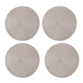 Set of 4 Beige Polypropylene and Polyester Placemat (14.9"x14.9") - Sticky add to cart bar