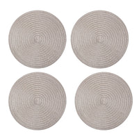 Set of 4 Beige Polypropylene and Polyester Placemat (14.9"x14.9")