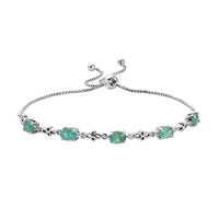 Brazilian Emerald Bolo Bracelet in Platinum Over Sterling Silver 2.30 ctw