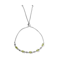 Peridot Bolo Bracelet in Platinum Over Sterling Silver 2.50 ctw