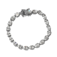 LUSTRO STELLA Made with Finest CZ Bracelet in Platinum Over Sterling Silver (6.50 In) (7.80 g) 22.70 ctw