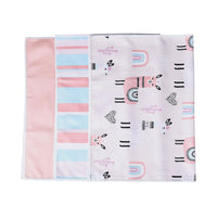 HOMESMART 3pcs Set Alpaca, Pink, Stripe Pattern Microfiber Kitchen Towel