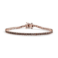 Natural Champagne Diamond Tennis Bracelet in Vermeil RG Over Sterling Silver (7.25 In) (8.50 g) 5.00 ctw