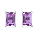 Rose De France Amethyst Solitaire Stud Earrings in Platinum Over Sterling Silver 2.20 ctw - Sticky add to cart bar