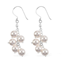 Iridescent Tahitian Pearl Crystal Beaded Earrings in Sterling Silver