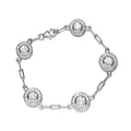 LUSTRO STELLA Made with Finest CZ Paper Clip Link Bracelet in Platinum Over Sterling Silver (7.25 In) 9.80 Grams 11.10 ctw - Sticky add to cart bar