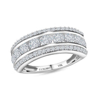 LUXORO 10K Yellow Gold Made with Finest CZ Band Ring 2.30 ctw